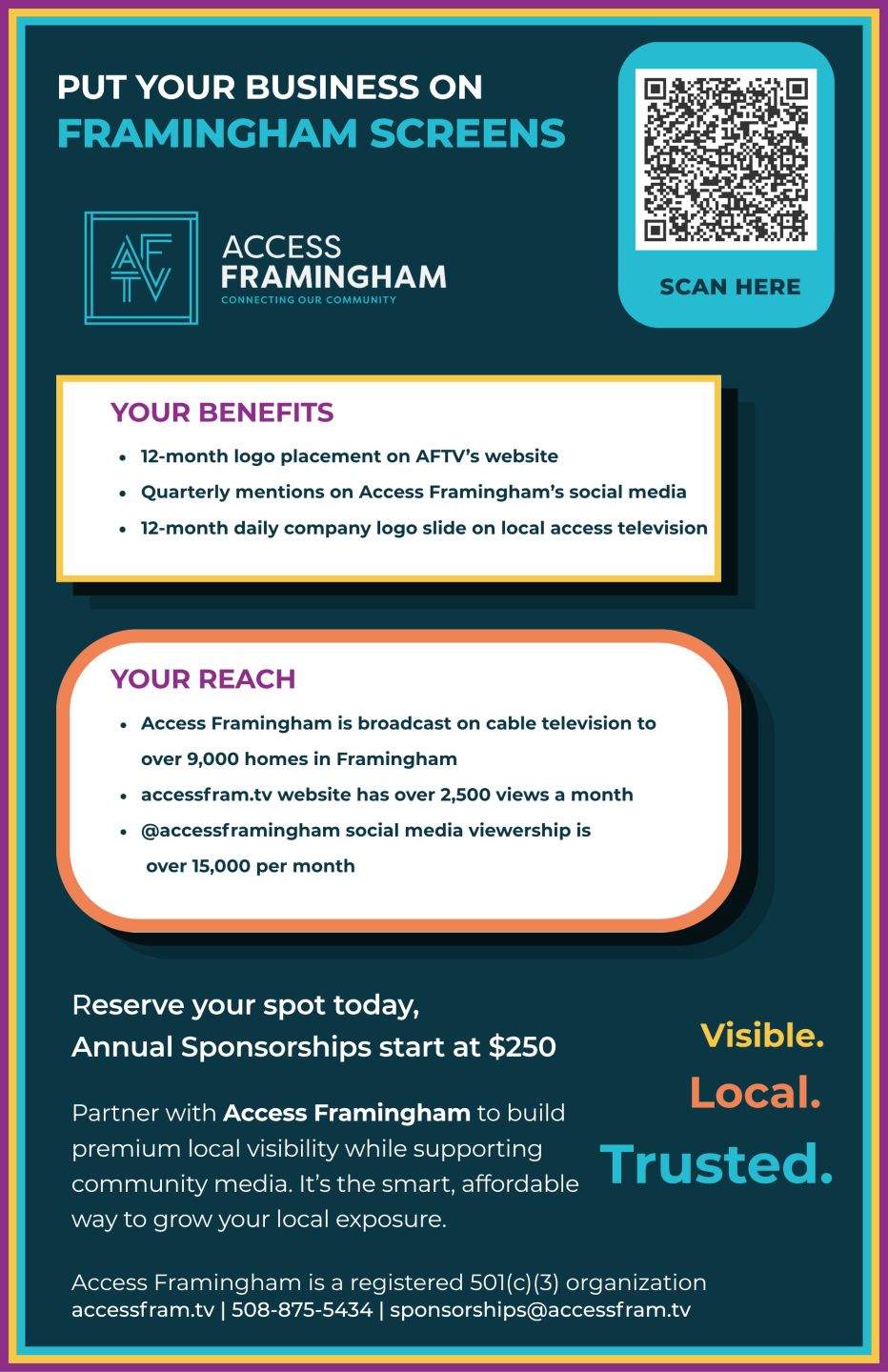 AFTV Business Sponsorship One-Sheet